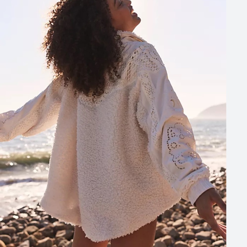 Last One Free People Care FP Seaside Fleece Mauve - Picture 5 of 10